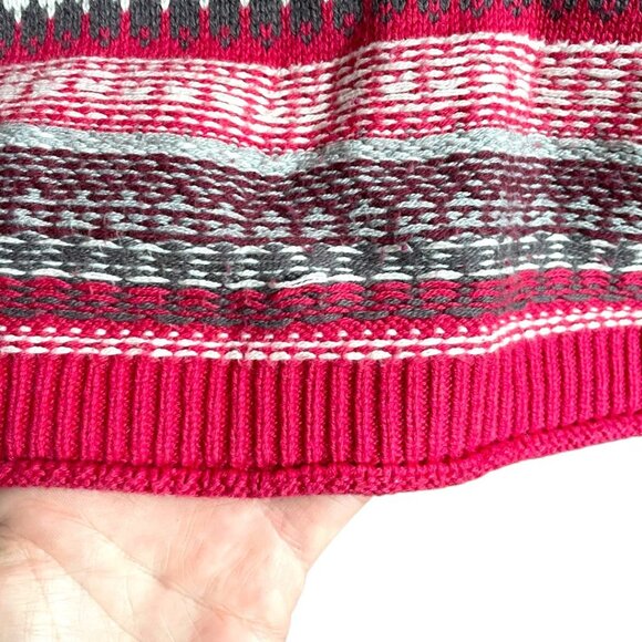 Athleta Size S Pink Cashmere Long Sleeve Round Neck Fair Isle Sweater Dress - Picture 6 of 8